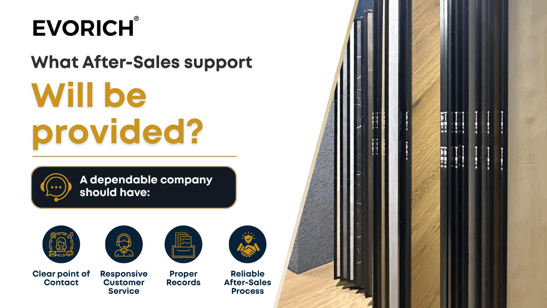 Vinyl flooring after-sales support including a clear point of contact, responsive customer service, proper records and a reliable support process.