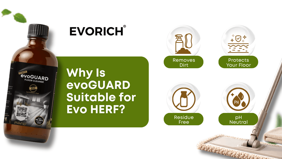evoGUARD floor cleaner for Evo HERF removes dirt and residue while helping protect the flooring with a pH-neutral formula.