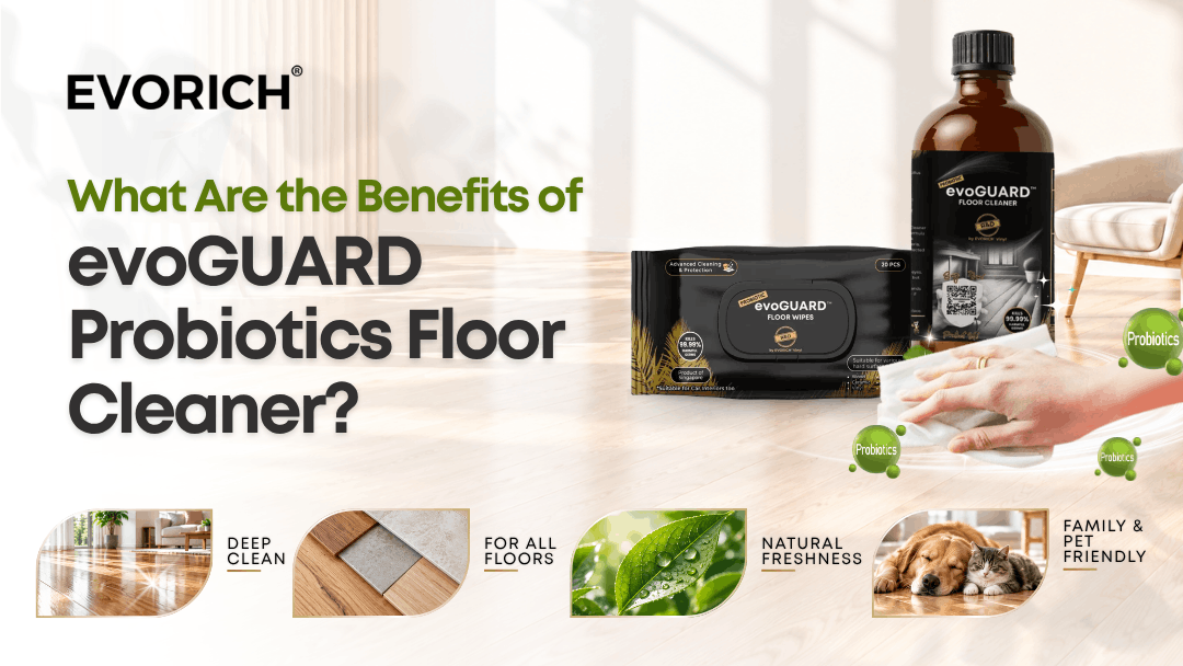 Benefits of evoGUARD Probiotics Floor Cleaner for gentle, effective and eco-friendly floor cleaning and maintenance.